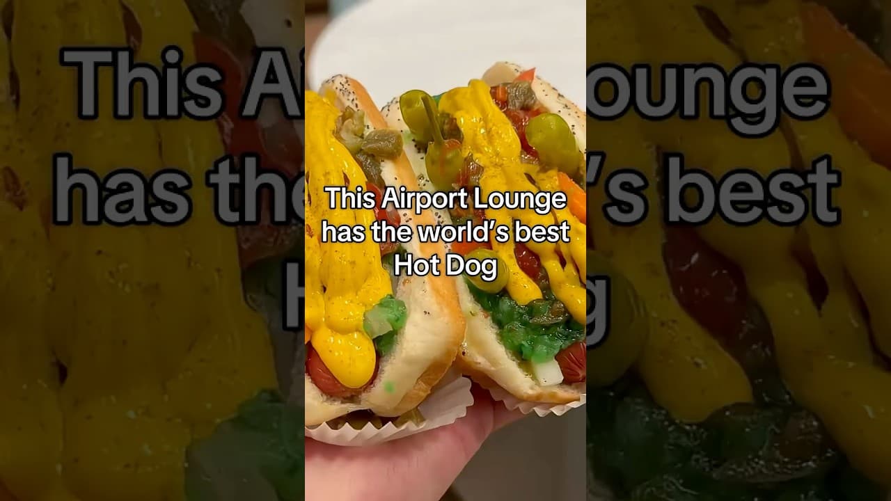 This airport Lounge has the worlds best Hot Dogs #travel #deltaskyclub #chicagodogs #airportlounges